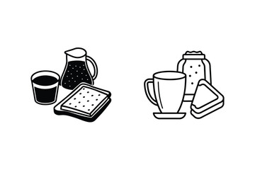 Beverage and snack icons drink pitcher