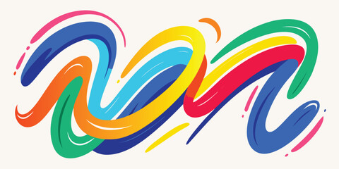 Abstract colorful background with swirling floral and bird elements, a vibrant illustration of artistic design