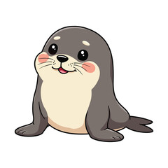 vector illustration of a cartoon baby seal