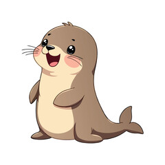 vector illustration of a cartoon seal