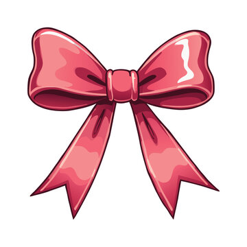 red ribbon bow and 3d red ribbon bow