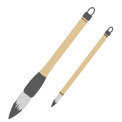 書道筆セット（太筆と小筆）｜学校教材アイコン