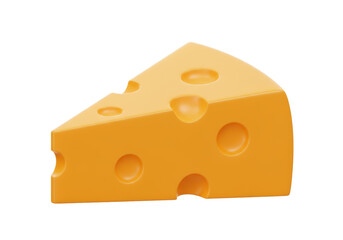 Isolated Slice of Swiss Cheese