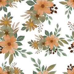 autumn flower pattern, orange flower bouquet