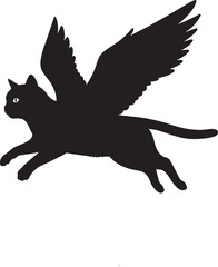 Fototapeta premium Vector illustration of a black flying eagle silhouette a wild animal symbol
