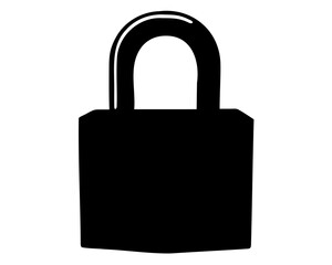 padlock silhouette vector, lock icon vector illustration