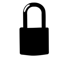 padlock silhouette vector, lock icon vector illustration