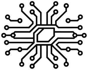 A black and white circuit board design is displayed Ai Generated