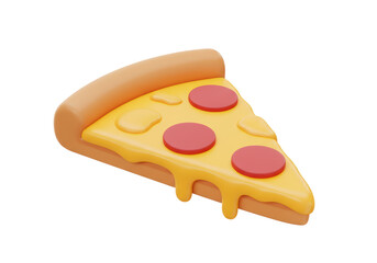 Isolated Appetizing Slice of Pepperoni Pizza Dripping Cheese