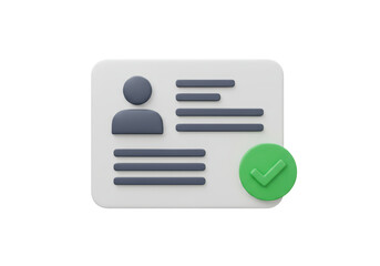 Isolated Approved Identity Card with Verified Status Symbol