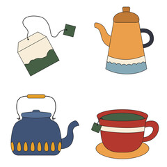 tea equipment vector illustration