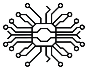 A black and white circuit board design is displayed Ai Generated