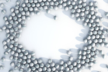 White Cricket Sports Ball Array