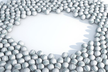 White Cricket Sports Ball Array