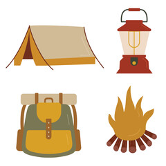 Camping tool element vector illustration