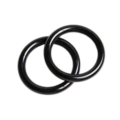 Two black circular rings overlapping