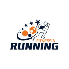 Run Running Club Marathon Logo Vector Illustration.