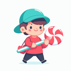 illustration of carrying candy