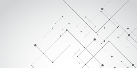 Black square diagram on white background. Abstract background with technology communication data element shape line and dots perfect for advertisements, posters, presentations, website background.