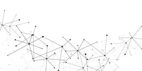 Abstract geometric background with connecting dots and lines with low poly triangle shapes. Polygonal Mesh Background Vector design digital technology concept Global network connection data structure. © Kainat 