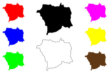 Kadoma city (Japan, Nihon-koku or Nippon-koku, Kansai region) map vector illustration, scribble sketch Kadoma-shi map