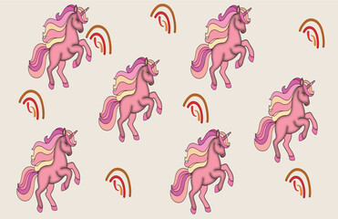Unicorn Cute Rainbow Cartoon Kawaii Design 1176d.eps