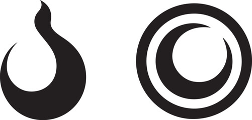 vector of black and white icons