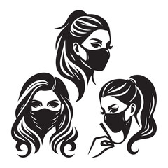 vector logo of a person wearing a mask