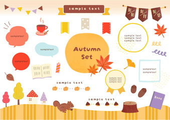 秋｜Autumn｜あしらい｜吹き出し