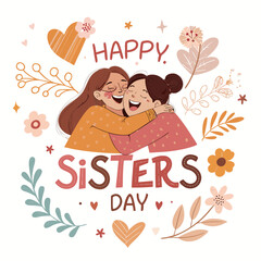 National Sisters Day Vector Illustration  Happy Sisterhood, Love, and Friendship