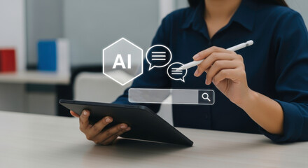 Exploring ai technology artificial intelligence digital transformation with tablet and stylus for innovation