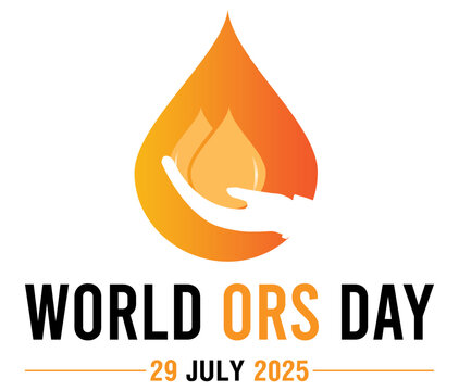 World Ors Day. Ors, glass and stethoscope. Great for cards, banners, posters, social media and more. Green background. 