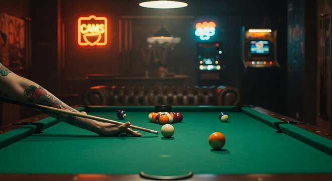 young man playing pool