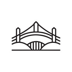 Suspension Bridge Silhouette Icon