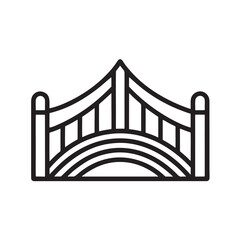 Suspension Bridge Silhouette Icon