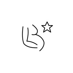 Pregnant woman and star. Certified maternity care. Top-rated healthcare. Pixel perfect, editable stroke vector icon