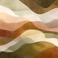 Abstract layered wavy shapes in earthy tones (1)