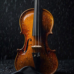 violin on black background