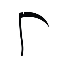 Black Silhouette of a Grim Reaper Scythe