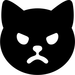 black cat with anger face
