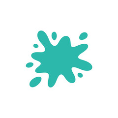 Abstract Teal Paint Splatter Design Element