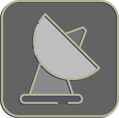 Icon satellite. Military and war elements. Icon in embossed style.
