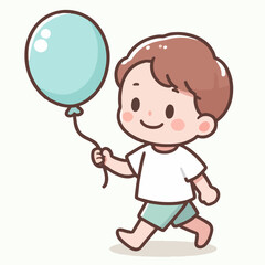 illustration of a child carrying a ballon