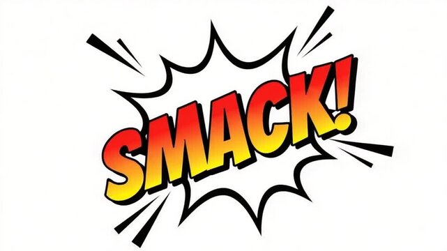 Vibrant Comic Book Sound Effect Illustration with Bold Cartoon 'SMACK!' Text