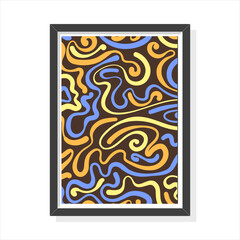 Golden and Blue Decorative Chaos Poster