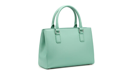 Mint Green Leather Tote Bag.