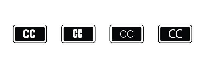 Closed caption icon linear logo isolated on white background.