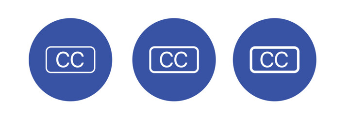 Closed caption icon linear logo isolated on white background.
