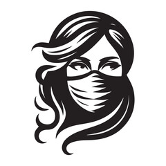 vector logo of a person wearing a mask
