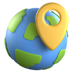 Location pin 3D Icon colorful style